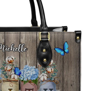 Faith Does Not Make Thing Easy It Makes Them Possible Butterfly Flower DNRZ0102004A Leather Bag