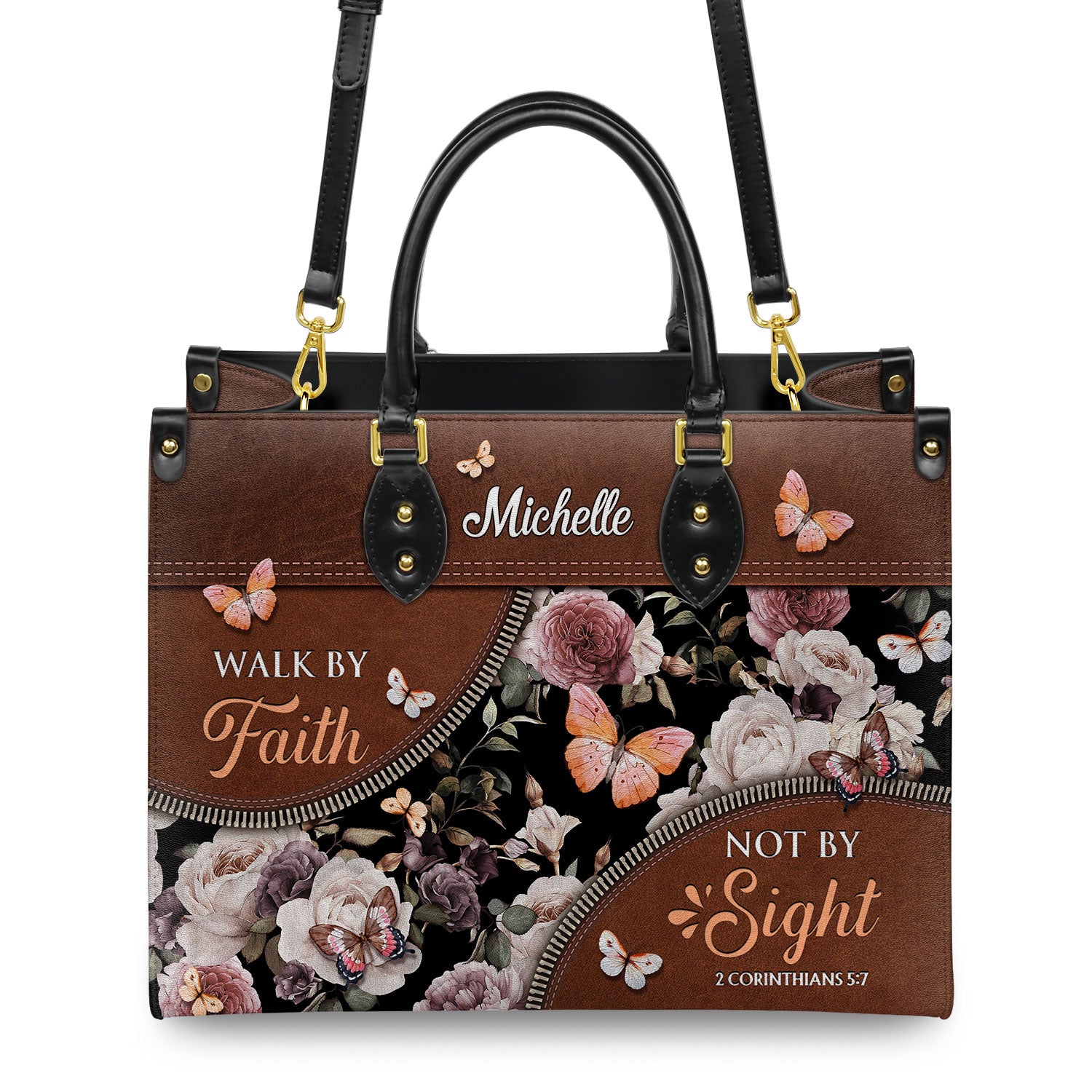 Walk By Faith Not By Sight 2 Corinthians 5 7 Butterfly Flower NNRZ1701 HolisticBags