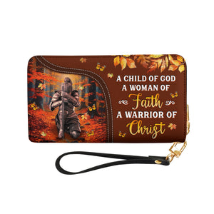 A Child Of God A Woman Of Faith A Warrior Of Christ NNRZ06039315XS Zip Around Leather Wallet
