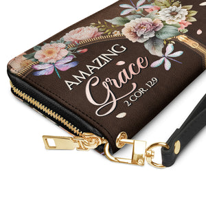 Amazing Grace 2 Cor 12 9 NNRZ120723250 Zip Around Leather Wallet