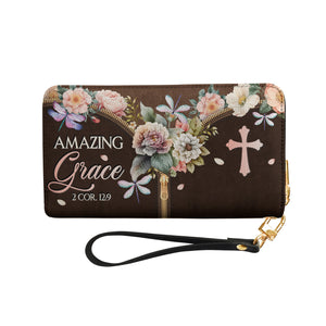 Amazing Grace 2 Cor 12 9 NNRZ120723250 Zip Around Leather Wallet