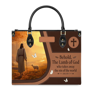 Behold The Lamb Of God Who Takes Away The Sin Of The World John 1 29 HHRZ23080821BE Leather Bag