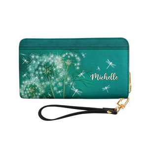 Delight Yourself In The Lord Psalm 37 4 Dandelion Dragonfly NNRZ11033753GH Zip Around Leather Wallet