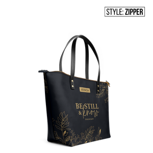 Faith Elegant Flower Custom Quote TTRZ26101808UO Leather Tote Bag