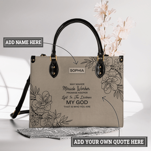 Faith Floral Custom Quote HHRZ30058871AC Leather Bag