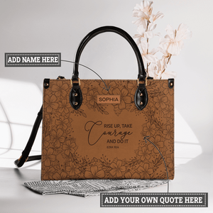 Faith Flower Pattern Custom Quote HHRZ30055593PM Leather Bag