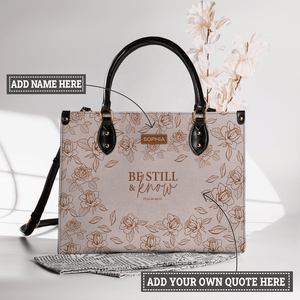 Faith Rose Pattern Custom Quote HHRZ30054885DK Leather Bag