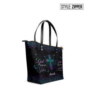 God Is Within Her She Will Not Fall Psalm 46 5 Mandala Style TTRZ01118121IK Leather Tote Bag