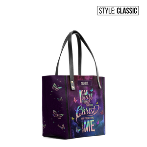 I Can Do All Things Through Christ Philippians 4 13 TTRZ24105707NX Leather Tote Bag