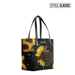 I Can Only Imagine Sunflower Butterfly TTRZ24100106CI Leather Tote Bag