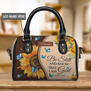 Be Still And Know That I Am God Psalm 46 10 Sunflower Butterfly NNRZ29075949ZN Mini Satchel