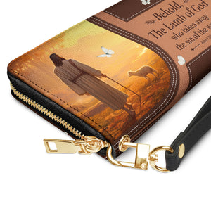 Behold The Lamb Of God Who Takes Away The Sin Of The World John 1 29 NNRZ27030165PK Zip Around Leather Wallet