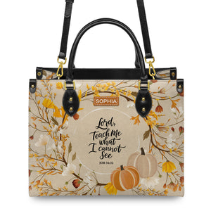 Faith Autumn Flowers Leaves Custom Quote HHRZ03075292KY Leather Bag