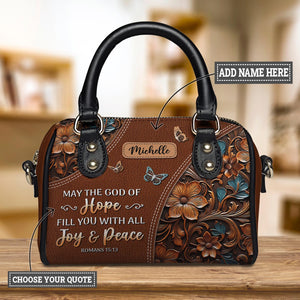 Faith Butterfly Leather Carving Custom Quote NNRZ01080299FY Mini Satchel