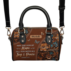 Faith Butterfly Leather Carving Custom Quote NNRZ01080299FY Mini Satchel