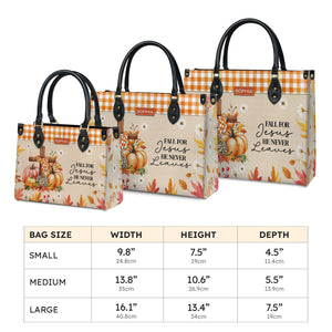 Faith Fall Cross Pumpkins Custom Quote HHRZ03078985JO Leather Bag