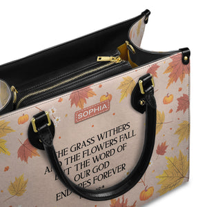 Faith Fall Custom Quote HHRZ03073438RC Leather Bag