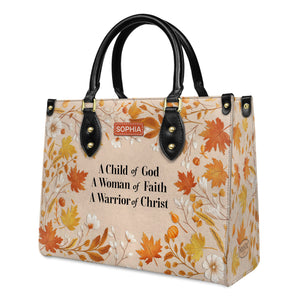 Faith Fall Pattern Custom Quote HHRZ03077388WT Leather Bag