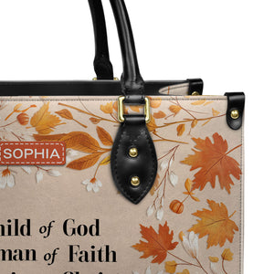 Faith Fall Pattern Custom Quote HHRZ03077388WT Leather Bag