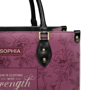 Faith Floral Pattern Custom Quote HHRZ30054241FI Leather Bag