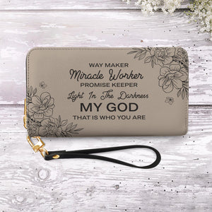 Faith Floral Custom Quote NNRZ02074731CR Zip Around Leather Wallet