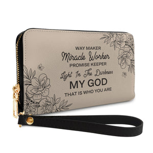 Faith Floral Custom Quote NNRZ02074731CR Zip Around Leather Wallet