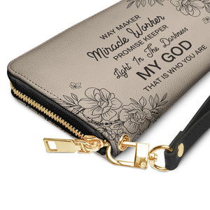 Faith Floral Custom Quote NNRZ02074731CR Zip Around Leather Wallet