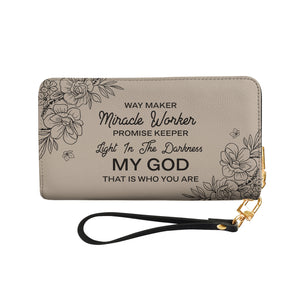 Faith Floral Custom Quote NNRZ02074731CR Zip Around Leather Wallet