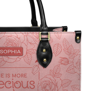 Faith Pink Flower Custom Quote HHRZ31051283JJ Leather Bag