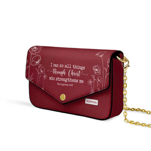 Faith Poppy Flower Custom Quote NNRZ20080068WD Envelope Chain Crossbody Bag