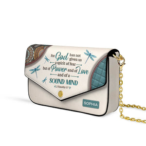 For God Has Not Given Us A Spirit Of Fear 2 Timothy 1 7 Dragonfly Mandala NNRZ30073774AY Envelope Chain Crossbody Bag