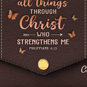 I Can Do All Things Through Christ Philippians 4 13 Butterfly NNRZ30075292CZ Envelope Chain Crossbody Bag