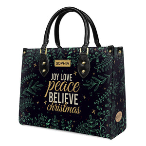 Joy Love Peace Believe Christmas HHRZ31078737JZ Leather Bag