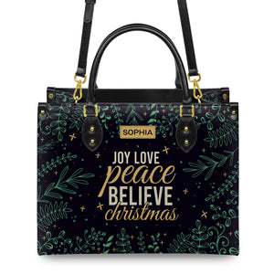 Joy Love Peace Believe Christmas HHRZ31078737JZ Leather Bag