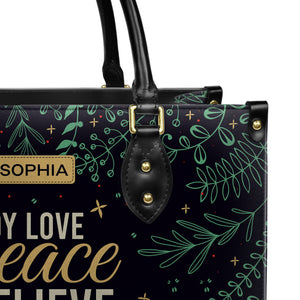 Joy Love Peace Believe Christmas HHRZ31078737JZ Leather Bag