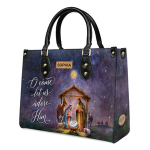 O Come Let Us Adore Him HHRZ31074188BG Leather Bag