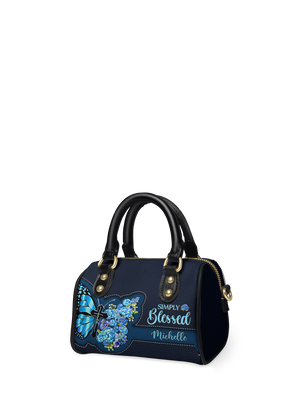 Simply Blessed Blue Butterfly Flower TTRZ29118276SL Mini Satchel