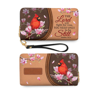 The Lord Will Fight For You Exodus 14 14 Cardinal NNRZ27030854IN Zip Around Leather Wallet