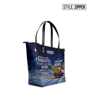 Merry Be Your Christmas TTRZ24102516FM Leather Tote Bag