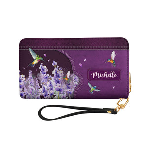 Out Of Difficulties Grow Miracles 1 Peter 5 10 Hummingbird Lavender NNRZ11031807GD Zip Around Leather Wallet