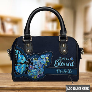 Simply Blessed Blue Butterfly Flower TTRZ29118276SL Mini Satchel