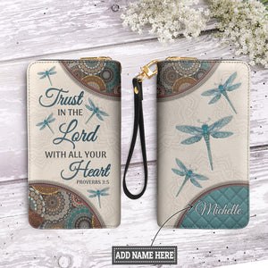 Trust In The Lord With All Your Heart Proverbs 3 5 DNRZ100723032 Zip Around Leather Wallet