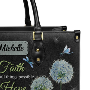 Faith Makes All Things Possible Dandelion Dragonfly NNRZ3101003A Leather Bag