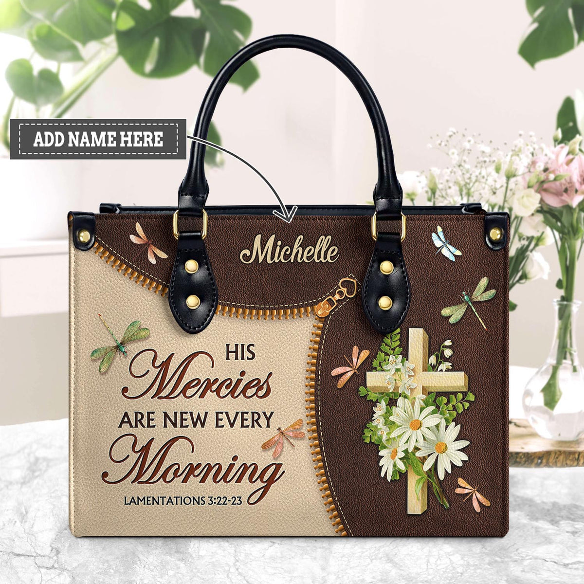 Personalized Leather Handbag with Photo