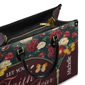 Let Your Faith Be Bigger Than Your Fear Butterfly Flower DNRZ2202002A Leather Bag