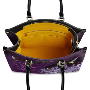 Out Of Difficulties Grow Miracles 1 Peter 5 10 Hummingbird Lavender NNRZ0302001A Leather Bag