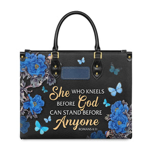 She Who Kneels Before God Romans 8 31 NNRZ1601004A Leather Bag