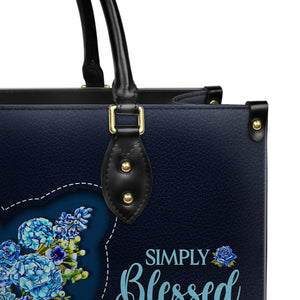 Simply Blessed Blue Butterfly Flower DNRZ0202001A Leather Bag