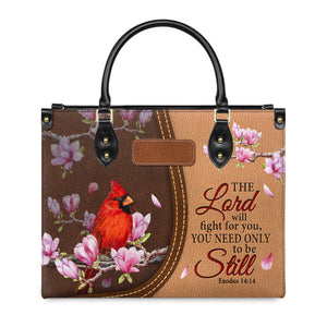 The Lord Will Fight For You Exodus 14 14 Cardinal NNRZ0102003A Leather Bag