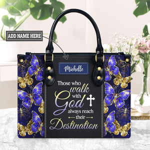 Those Who Walk With God Always Reach Their Destination Butterfly DNRZ0302002A Leather Bag